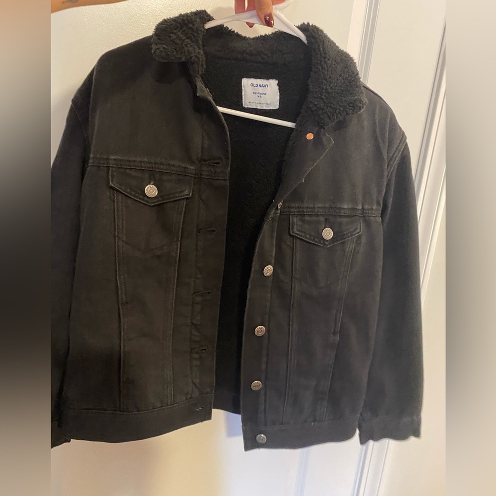Black jean jacket Sherpa lined